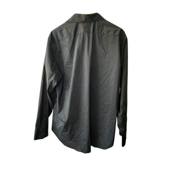 Madison Slim Fit Black Button Down Long Sleeve Shirt Men's Size XL 17-17.5 34/35 - Picture 5 of 5